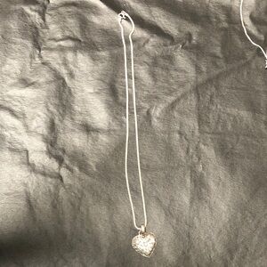 16” 925 silver chain . 925 heart shaped pendant